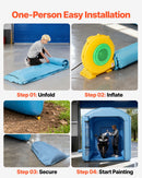 VEVOR Cabine de Peinture Gonflable 3x2,5x2,5 m, Tente de Pulvérisation pour Voiture avec Ventilateur de 550 W et Système de Filtration d'Air, Toit Rond avec Crochet, Garage Atelier Automobile, Bleu - image 6