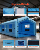 VEVOR Cabine de Peinture Gonflable de 12x5x4 m, Tente de Pulvérisation pour Voiture avec Ventilateur de 750 W et Système de Filtration d'Air, Toit Triangulaire, pour Garage Atelier Automobile - image 7