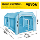 VEVOR Cabine de Peinture Gonflable 4x2,5x2,2 m, Tente Peinture Gonflable Automobile en Tissu Oxford 210D, avec 2 Souffleurs Puissants, Station de Travail pour Pose de Peinture, Garage, Atelier - image 8