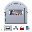 VEVOR Cabine de Peinture Gonflable 4x3x2,75 m avec Souffleur de 750 W Gris, Tente de Pulvérisation Portable avec Grand Filtre en Coton, Toit Arqué, Idéale pour Vélos, Motos et Petits Meubles