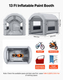 VEVOR Cabine de Peinture Gonflable 4x3x2,75 m avec Souffleur de 750 W Gris, Tente de Pulvérisation Portable avec Grand Filtre en Coton, Toit Arqué, Idéale pour Vélos, Motos et Petits Meubles - image 3