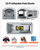 VEVOR Cabine de Peinture Gonflable 6x3x2,5 m Souffleur de 550W+750 W Gris, Tente de Pulvérisation Portable à Toit Arqué avec Grand Filtre en Coton, pour VTT, Motos et Meubles de Taille Moyenne - image 3