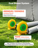 VEVOR Cabine de Peinture Gonflable 6x3x2,5 m Souffleur de 550W+750 W Gris, Tente de Pulvérisation Portable à Toit Arqué avec Grand Filtre en Coton, pour VTT, Motos et Meubles de Taille Moyenne - image 6