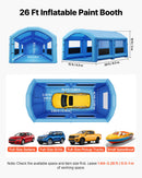 VEVOR Cabine de Peinture Gonflable 8x4,5x3 m Souffleurs de 750 W+950 W Bleu, Tente de Pulvérisation Portable avec Filtre en Coton, Toit Arqué, pour Pickup de Taille Pleine et Petit Bateau à Moteur - image 3