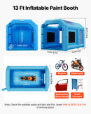 VEVOR Cabine de Peinture Gonflable 4x2,5x2,5 m avec Souffleur de 750 W Bleu, Tente de Pulvérisation Portable avec Grand Filtre en Coton, Idéale pour Vélos, Motos et Petits Meubles - image 3