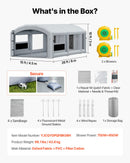 VEVOR Cabine de Peinture Gonflable 8x4,5x3 m Souffleurs de 750W+950W Gris, Tente de Pulvérisation Portable avec Filtre en Coton et Espace Vestiaire, Toit Arqué, pour Pickup Moyen, Grands Meubles - image 8