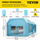 VEVOR Cabine Peinture Voiture 8x4x3m, Tente Pulvérisation Gonflable Garage Tissu Oxford 210D PVC Souffleur Gonflage 950W Souffleur de Ventilation 330W Tente Tunnel pour Camping Mécaniciens Automobile - image 8