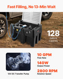 VEVOR Réservoir Diesel Portable 484,5 L Cuve de Ravitaillement 38 L/min avec Pompe de Transfert Électrique 12 V Tuyau en Caoutchouc 4 m Réservoir de Transfert Diesel pour Transport de Carburant, Noir - image 4