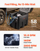 VEVOR Réservoir Diesel Portable 220 L Cuve de Ravitaillement 40 L/min avec Pompe de Transfert Électrique 12 V Tuyau en Caoutchouc 4 m Réservoir de Transfert Diesel pour Transport de Carburant, Noir - image 4