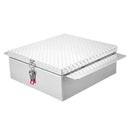 VEVOR Coffre à outils pour benne de camion, 770 x 610 x 230 mm, boîte à outils pour camion robuste en aluminium avec plaque diamantée, coffre de rangement charge 100 kg, pour pick-up, remorque, argent - image 11
