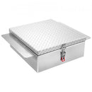 VEVOR Coffre à outils pour benne de camion, 770 x 610 x 230 mm, boîte à outils pour camion robuste en aluminium avec plaque diamantée, coffre de rangement charge 100 kg, pour pick-up, remorque, argent - image 2