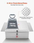 VEVOR Coffre à outils pour benne de camion, 770 x 610 x 230 mm, boîte à outils pour camion robuste en aluminium avec plaque diamantée, coffre de rangement charge 100 kg, pour pick-up, remorque, argent - image 3