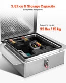 VEVOR Coffre à outils pour benne de camion, 770 x 610 x 230 mm, boîte à outils pour camion robuste en aluminium avec plaque diamantée, coffre de rangement charge 100 kg, pour pick-up, remorque, argent - image 5