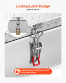 VEVOR Coffre à outils pour benne de camion, 770 x 610 x 230 mm, boîte à outils pour camion robuste en aluminium avec plaque diamantée, coffre de rangement charge 100 kg, pour pick-up, remorque, argent - image 6
