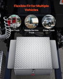 VEVOR Coffre à outils pour benne de camion, 770 x 610 x 230 mm, boîte à outils pour camion robuste en aluminium avec plaque diamantée, coffre de rangement charge 100 kg, pour pick-up, remorque, argent - image 7