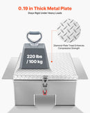 VEVOR Coffre à outils pour benne de camion, 770 x 610 x 310 mm, boîte à outils pour camion robuste en aluminium avec plaque diamantée, coffre de rangement charge 100 kg, pour pick-up, remorque, argent - image 3