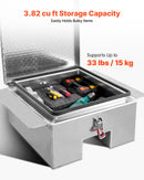 VEVOR Coffre à outils pour benne de camion, 770 x 610 x 310 mm, boîte à outils pour camion robuste en aluminium avec plaque diamantée, coffre de rangement charge 100 kg, pour pick-up, remorque, argent - image 5