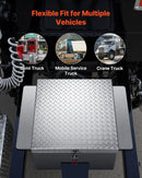 VEVOR Coffre à outils pour benne de camion, 770 x 610 x 310 mm, boîte à outils pour camion robuste en aluminium avec plaque diamantée, coffre de rangement charge 100 kg, pour pick-up, remorque, argent - image 7