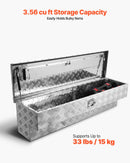 VEVOR Coffre à outils pour benne de camion, 1219x340x330 mm, boîte à outils pour camion robuste en aluminium avec sculptures, coffre de rangement avec serrure et clé, pour pick-up, remorque, argent - image 5