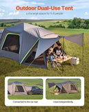 VEVOR Tente de hayon SUV, 305x310 cm, tente arrière SUV de camping imperméable, conception spacieuse à double couche pour 5-8 personnes, avec auvent d'ombrage, fenêtres en maille, sac de rangement - image 3