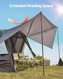 VEVOR Tente de hayon SUV, 305x310 cm, tente arrière SUV de camping imperméable, conception spacieuse à double couche pour 5-8 personnes, avec auvent d'ombrage, fenêtres en maille, sac de rangement - image 4