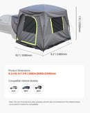VEVOR Tente de hayon de SUV, 2480 x 3080 mm, tente arrière SUV de camping imperméable, conception spacieuse à double couche pour 5-8 personnes, avec fenêtres en maille, double toit, sac de rangement - image 8