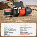 VEVOR Treuil Électrique 12 V CC Capacité de Charge 6100 kg avec Corde Synthétique Φ 9,5 mm x 24 m, Télécommande Sans Fil et Filaire, pour Remorquage SUV Tout-terrain, Jeep, Camion, Remorque, Bateau - image 8