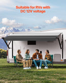 VEVOR Auvent de Voiture Camping-car Caravane Latéral 306,6 cm, Pare-soleil Imperméable et Rétractable, en PVC avec Cadre en Alliage d'Aluminium, Réglage Électrique, Voyage, Camping, Noir Dégradé - image 7