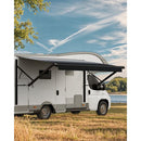 VEVOR Auvent Voiture Camping-car Caravane Latéral 488 cm, Pare-soleil Imperméable, Rétractable et Modulaire, en Vinyle avec Cadre en Alliage d'Aluminium, Réglage Électrique, Voiture, Noir Dégradé - image 2