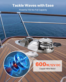 VEVOR Guindeau Électrique, 12 V CC, Guindeau Ancre de Bateau 6-11 m, Traction Maximale 320 kg, 600 W, Compatible avec Chaîne 6,35 mm ou Corde Nylon 14 et 16 mm, Construction en Acier Inoxydable 316 - image 3