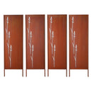 VEVOR Panneau Brise Vue Extérieur Métal 50x160 cm Paravent Extérieur Décoratif Autoportant, Écran d'Intimité, Séparation de Jardin, Acier au Carbone, Piquets de Sol, Motifs Naturels Ajourés, Lot de 4