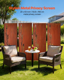 VEVOR Panneau Brise Vue Extérieur Métal 50x160 cm Paravent Extérieur Décoratif Autoportant, Écran d'Intimité, Séparation de Jardin, Acier au Carbone, Piquets de Sol, Motifs Naturels Ajourés, Lot de 4 - image 3