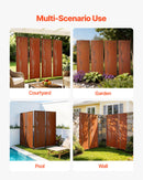 VEVOR Panneau Brise Vue Extérieur Métal 50x160 cm Paravent Extérieur Décoratif Autoportant, Écran d'Intimité, Séparation de Jardin, Acier au Carbone, Piquets de Sol, Motifs Naturels Ajourés, Lot de 4 - image 7