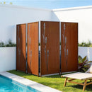 VEVOR Panneau Brise Vue Extérieur Métal 50x160 cm Paravent Extérieur Décoratif Autoportant, Écran d'Intimité, Séparation de Jardin, Acier au Carbone, Piquets de Sol, Motifs Naturels Ajourés, Lot de 4 - image 9