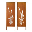 VEVOR Panneau Brise Vue Extérieur Métal 50x160 cm Paravent Extérieur Décoratif Autoportant, Séparation de Jardin, Écran d'Intimité, Acier au Carbone, Piquets de Sol, Motifs Naturels Ajourés, Lot de 2 - image 2