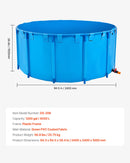 VEVOR Bassin à Poissons Hors Sol, Capacité 4550 L, Étang à Poissons en Toile PVC, avec Cadre Stable en Plastique et Vanne de Vidange, pour Aquaculture, Élevage de Poissons Rouges, Carpes, Koïs, Bleu - image 8