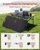 VEVOR Station Électrique Portable 600 W Générateur Solaire Portable Panneau Solaire 100 W Batterie Secours LiFePO4 493 Wh pour Urgence Domestique, Camping, Voyage Camping-car, avec 7 Ports de Sortie - image 3