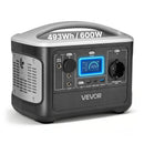 VEVOR Station Électrique Portable 600 W Générateur Solaire Portable 493 Wh Batterie Secours LiFePO4 pour Urgence Domestique, Camping, Voyage Camping-car, 7 Ports de Sortie, Panneau Solaire Non Inclus