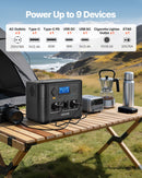 VEVOR Station Électrique Portable 1200 W Générateur Solaire Portable 806 Wh Batterie Secours LiFePO4 pour Urgence Domestique, Camping, Voyage Camping-car, 9 Ports de Sortie, Panneau Solaire Non Inclus - image 4