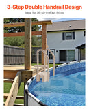 VEVOR Escalier de Piscine en Plastique avec 2 Rampes, 3 Marches Antidérapantes, Capacité de Charge 181,4 kg, pour Piscines Creusées Hors Sol 91,4-122 cm, Terrasse, Maison, Intérieur, Extérieur, Taupe - image 3