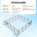 VEVOR Clôture de Piscine, Barrière de Piscine Creusée 1,21x14,63 m Clôture Amovible de Sécurité Pliable Tige en Aluminium Tissu Maille PVC Teslin 340 g/m² pour Protection Enfants Animaux Domestiques - image 8