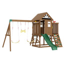 VEVOR Kit Portique Balançoire en Bois 10-en-1, Aire de Jeux avec 2 Balançoires, Barre Trapèze, Toboggan, Grand Fort Supérieur avec Jouets de Cuisine, Échelle Plate, Mur d'Escalade, Table, Bac à Sable - image 10