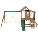 VEVOR Kit Portique Balançoire en Bois 10-en-1, Aire de Jeux avec 2 Balançoires, Barre Trapèze, Toboggan, Grand Fort Supérieur avec Jouets de Cuisine, Échelle Plate, Mur d'Escalade, Table, Bac à Sable - image 11