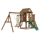VEVOR Kit Portique Balançoire en Bois 10-en-1, Aire de Jeux avec 2 Balançoires, Barre Trapèze, Toboggan, Grand Fort Supérieur avec Jouets de Cuisine, Échelle Plate, Mur d'Escalade, Table, Bac à Sable - image 12