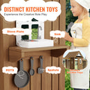 VEVOR Kit Portique Balançoire en Bois 10-en-1, Aire de Jeux avec 2 Balançoires, Barre Trapèze, Toboggan, Grand Fort Supérieur avec Jouets de Cuisine, Échelle Plate, Mur d'Escalade, Table, Bac à Sable - image 6