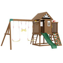 VEVOR Kit Portique Balançoire en Bois 9-en-1, Aire de Jeux avec 2 Balançoires, Barre Trapèze, Toboggan, Grand Fort Supérieur avec Jouets de Cuisine, Échelle Plate, Mur d'Escalade, Table de Pique-Nique - image 10
