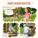 VEVOR Kit Portique Balançoire en Bois 9-en-1, Aire de Jeux avec 2 Balançoires, Barre Trapèze, Toboggan, Grand Fort Supérieur avec Jouets de Cuisine, Échelle Plate, Mur d'Escalade, Table de Pique-Nique - image 8