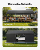 VEVOR Tente Garage, 3,05 x 6,09 m, Carport Abri de Voiture Extérieur avec Parois Latérales Amovibles et Portes, Résistant aux UV et à l'Eau, Protection Toutes Saisons pour Automobile et Bateau, Gris - image 6