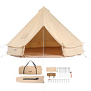 VEVOR Tente Cloche en Toile 3 m Tente de Yourte 4 Saisons Tente de Camping Familial avec Trou de Poêle à Bois, Sacs de Rangement pour Glamping Jusqu'à 4 Personnes, Groupes en Plein Air, Fête, Chasse
