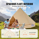 VEVOR Tente Cloche en Toile 3 m Tente de Yourte 4 Saisons Tente de Camping Familial avec Trou de Poêle à Bois, Sacs de Rangement pour Glamping Jusqu'à 4 Personnes, Groupes en Plein Air, Fête, Chasse - image 5